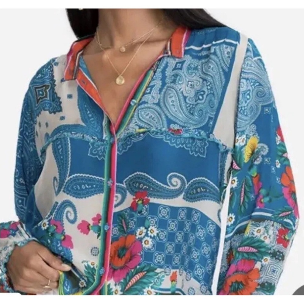 Johnny Was Karla Bandana button up shirt Women’s Medium